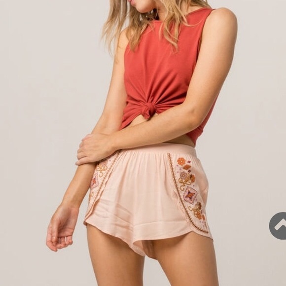 Tilly's Embroidered Shorts Pink - Picture 2 of 7